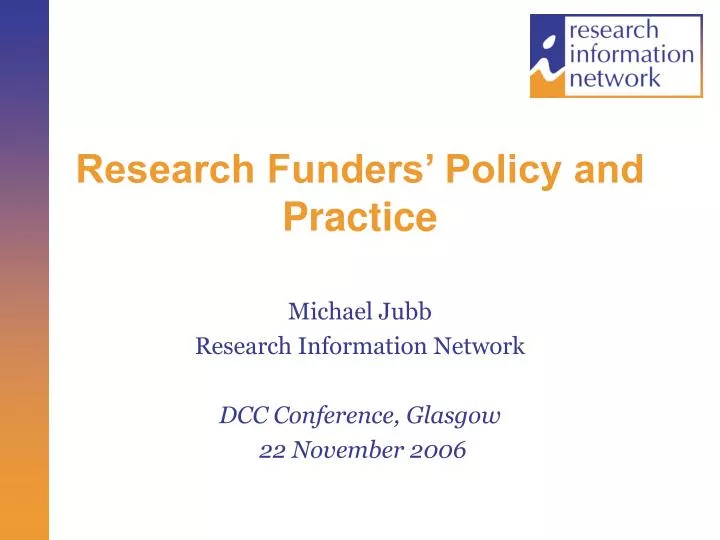research funders policy and practice