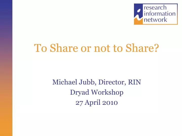 to share or not to share