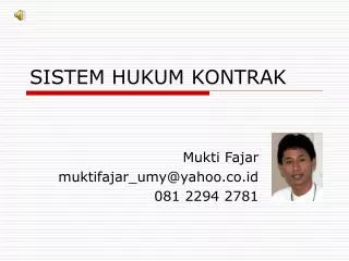 sistem hukum kontrak
