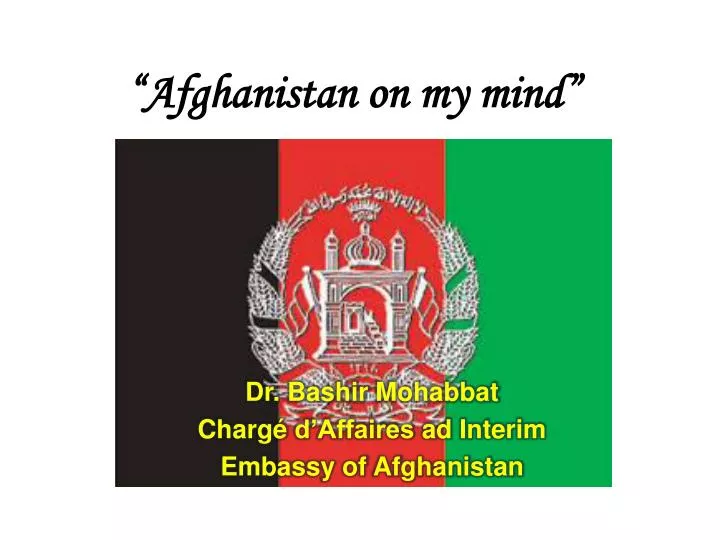 afghanistan on my mind