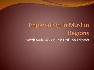 Imperialism in Muslim Regions