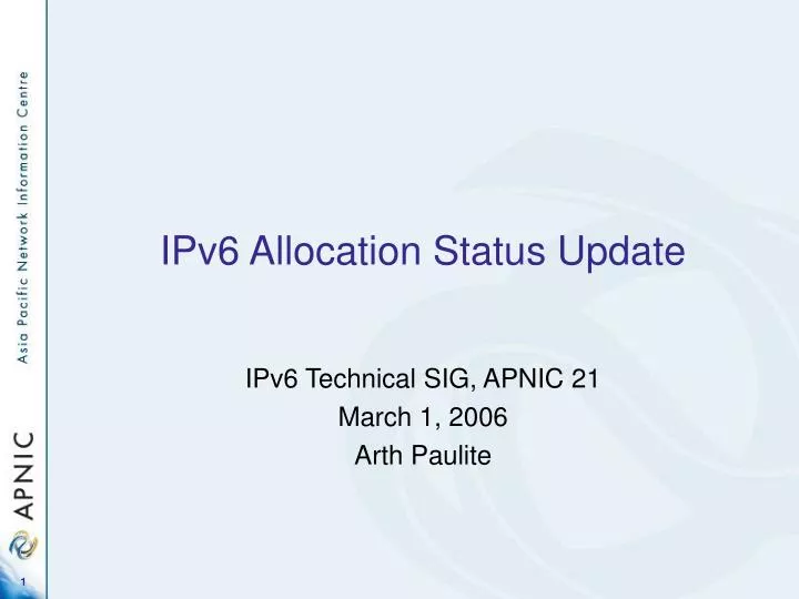 ipv6 allocation status update
