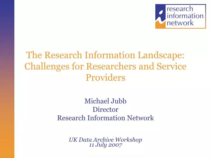 the research information landscape challenges for researchers and service providers