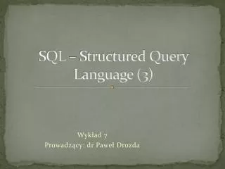 sql structured query language 3