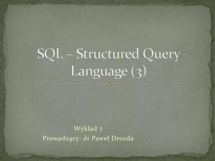 sql structured query language 3