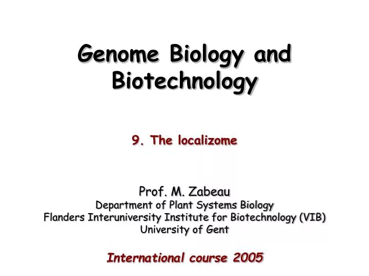 genome biology and biotechnology