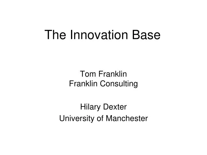 the innovation base