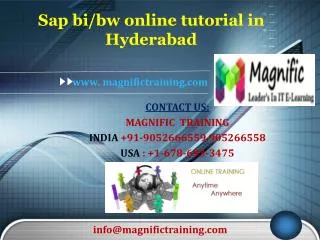 Sap bi/bw online tutorial in Hyderabad
