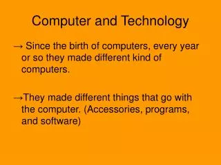 Computer and Technology