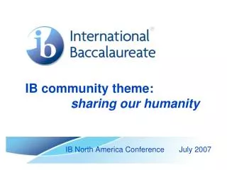 IB community theme: sharing our humanity