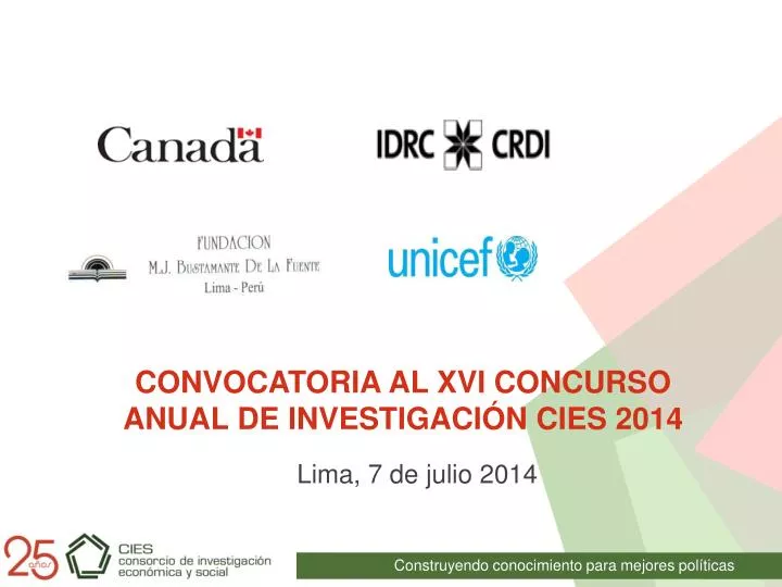 convocatoria al xvi concurso anual de investigaci n cies 2014