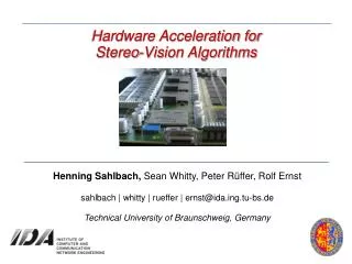 Hardware Acceleration for Stereo-Vision Algorithms