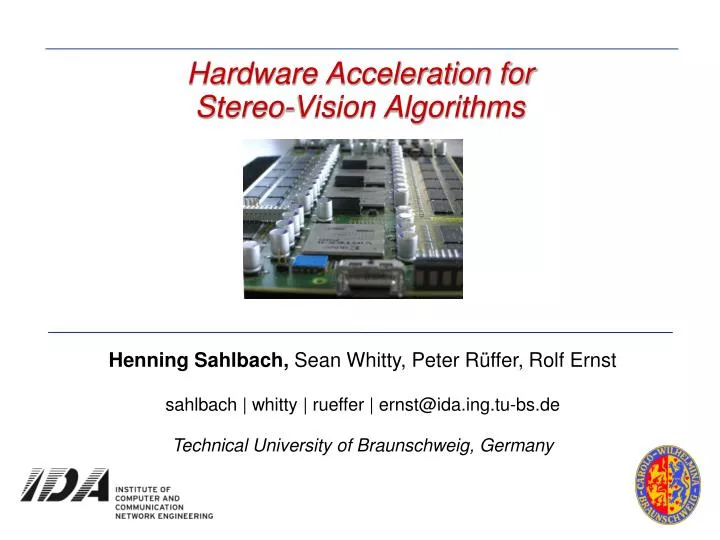 hardware acceleration for stereo vision algorithms