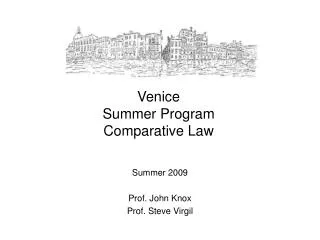 Venice Summer Program Comparative Law