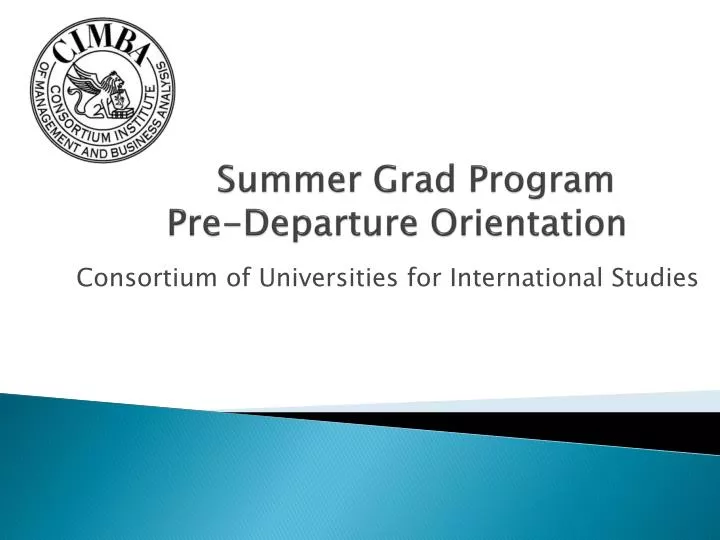 summer grad program pre departure orientation