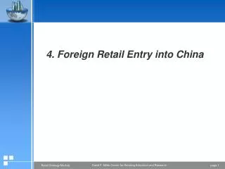 4. Foreign Retail Entry into China
