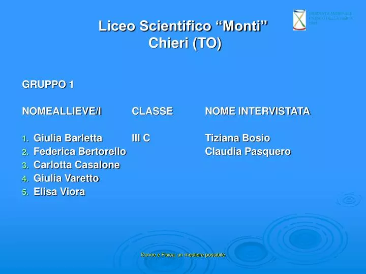 liceo scientifico monti chieri to