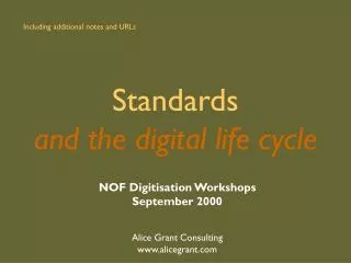 Standards and the digital life cycle