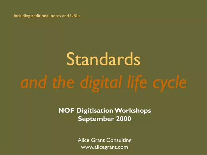 standards and the digital life cycle