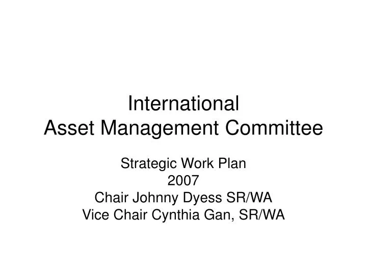 international asset management committee