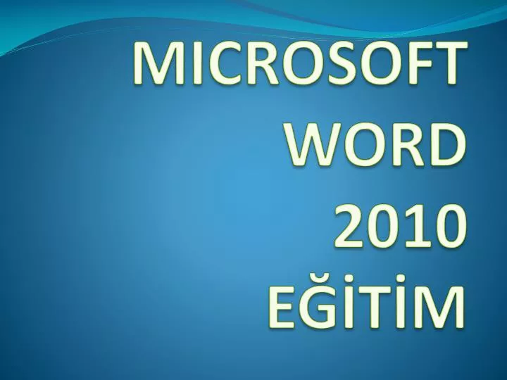 microsoft word 2010 e t m