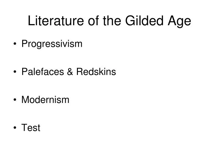 literature of the gilded age