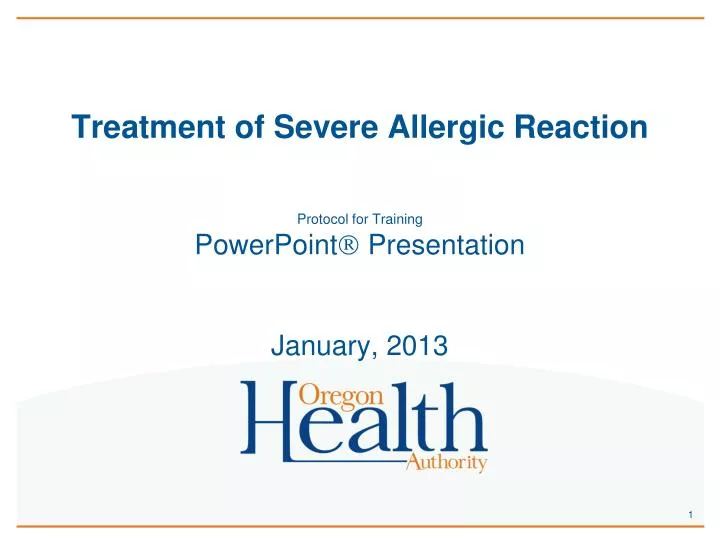 treatment of severe allergic reaction