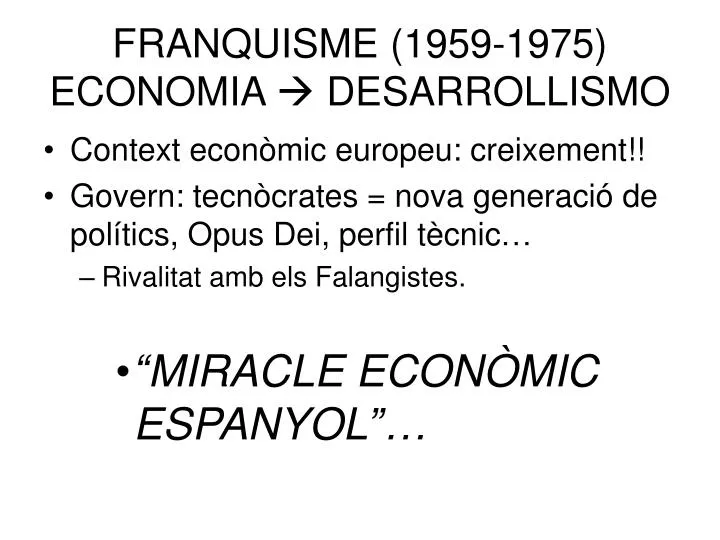 franquisme 1959 1975 economia desarrollismo