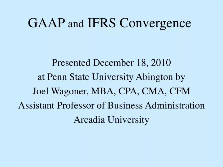 gaap and ifrs convergence