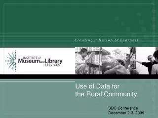 Use of Data for the Rural Community