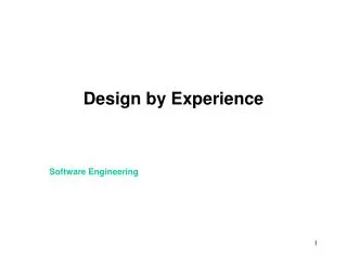 Design by Experience
