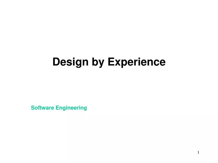 design by experience