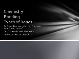 Chemistry Bonding Types of Bonds