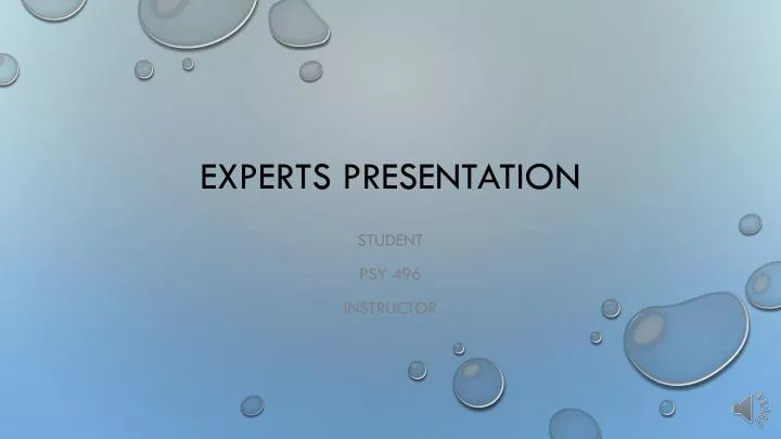 experts presentation