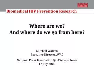 Biomedical HIV Prevention Research