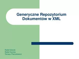 generyczne repozytorium dokument w w xml