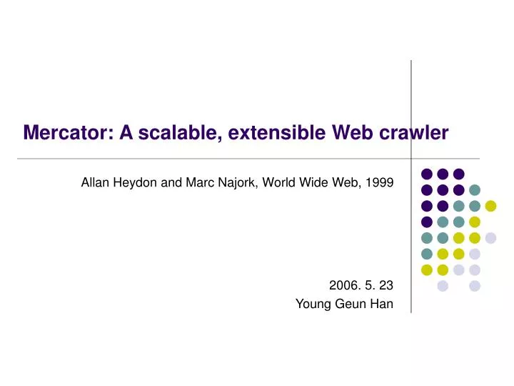 mercator a scalable extensible web crawler