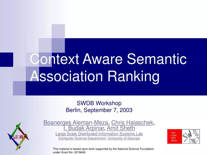 context aware semantic association ranking