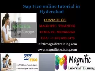 Sap Fico online tutorial in Hyderabad