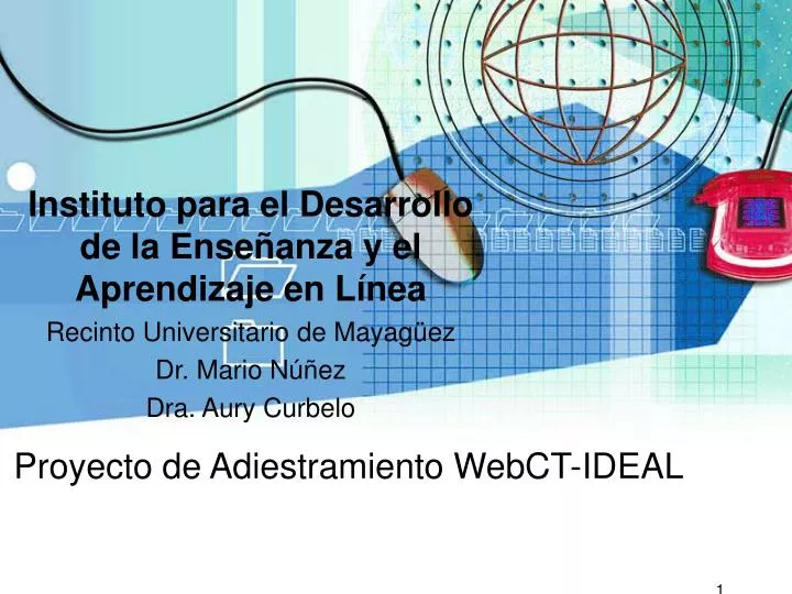 proyecto de adiestramiento webct ideal