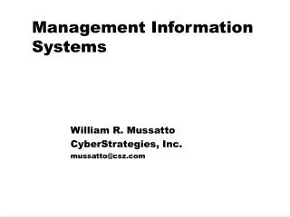 Management Information Systems