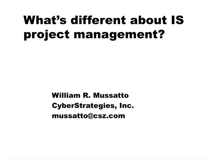 what s different about is project management