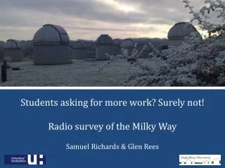 Students asking for more work? Surely not! Radio survey of the Milky Way