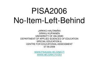 PISA2006 No-Item-Left-Behind