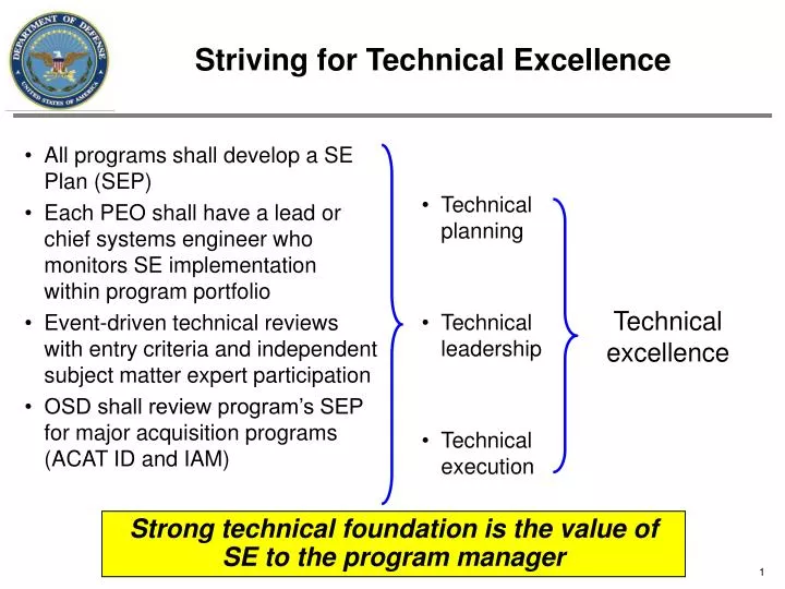 striving for technical excellence