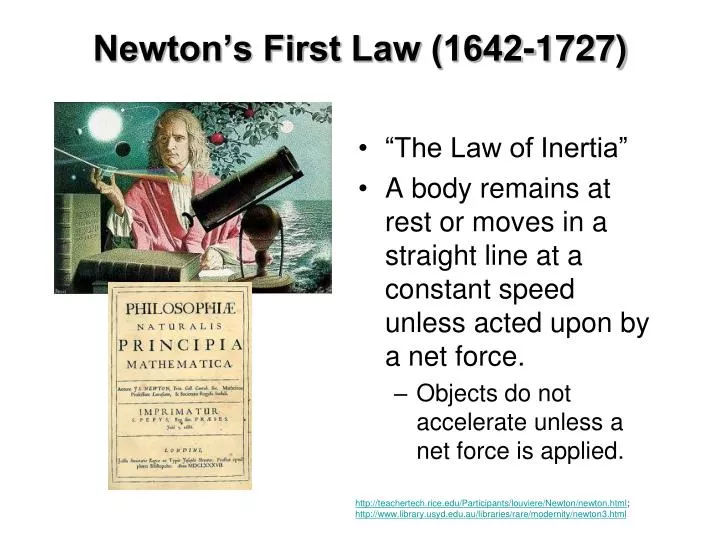 newton s first law 1642 1727