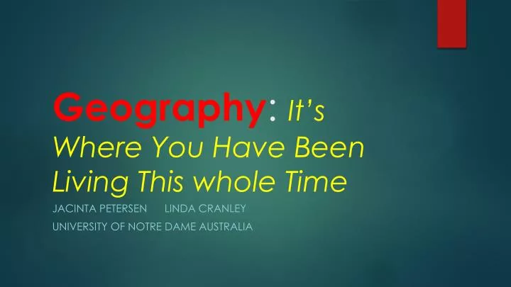 geography it s where you have been living this whole time