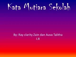 kata mutiara sekolah