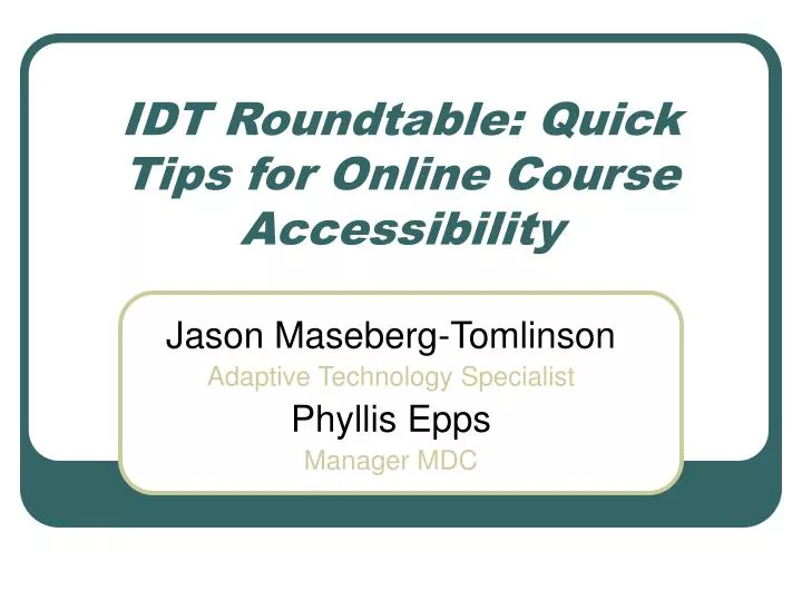 idt roundtable quick tips for online course accessibility