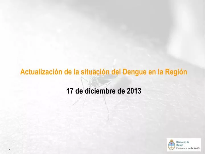 actualizaci n de la situaci n del dengue en la regi n 17 de diciembre de 2013